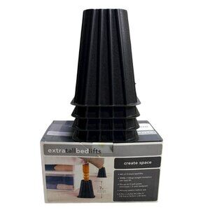 Bed Bath & Beyond Extra Tall Bed Risers Set of 4 - Black - 7" Lift